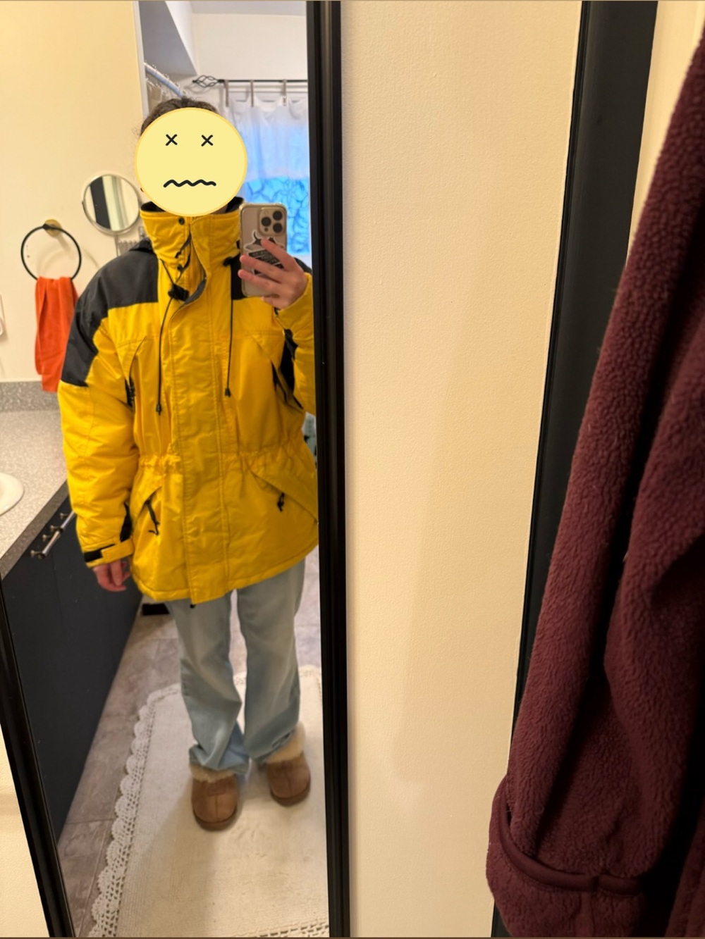 Yellow Contrast Detail Women's Winter Jacket